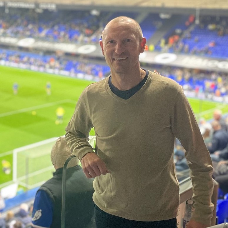 Rob Bate, founder of BB Elite Sports Talent, at a football match